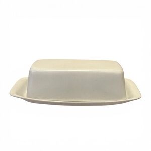VINTAGE Bennington Potters 1683 White Butter Dish David Gil MCM Vermont